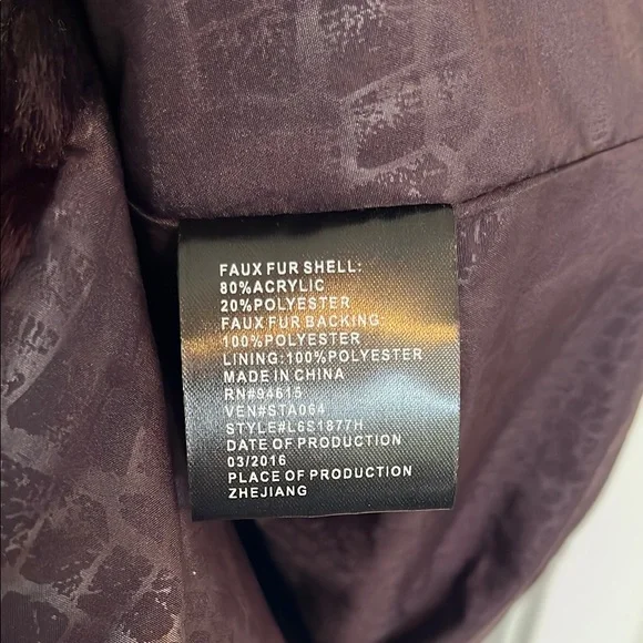 Sam Edelman Faux Fur Jacket in Rich Burgundy - Picture 4 of 5